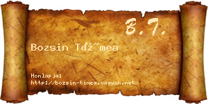 Bozsin Tímea névjegykártya